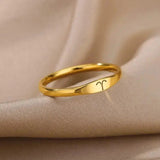 12 Constellations Zodiac Rings For Women Men Aesthetic Gold Plated Stainelss Steel Ring Wedding Jewelry Birthday Best Gift Bague