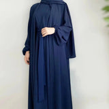 2 Piece Abaya Set Kimono with Inner Dress Muslim Abayas for Women Dubai Luxury Turkey Ramadan Islam Matching Hijab Outfit Kaftan