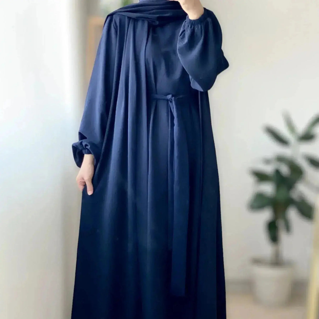 2 Piece Abaya Set Kimono with Inner Dress Muslim Abayas for Women Dubai Luxury Turkey Ramadan Islam Matching Hijab Outfit Kaftan