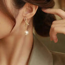 2023 New Delicate Versatile Bowknot Drop Earrings Fashion Long Tassels Sweet Pearl Women Earrings Jewelry Girl's - haalish