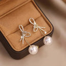 2023 New Delicate Versatile Bowknot Drop Earrings Fashion Long Tassels Sweet Pearl Women Earrings Jewelry Girl's - haalish