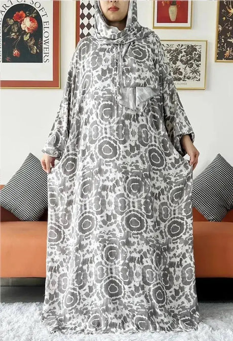 2023 New Muslim Cotton Abaya For Women Ramadan Prayer Dubai Turkey Middle East Femme Robe Floral Loose African Dress Scarfs Join