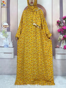 2023 New Muslim Cotton Abaya For Women Ramadan Prayer Dubai Turkey Middle East Femme Robe Floral Loose African Dress Scarfs Join - haalish