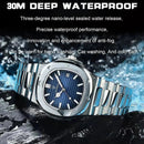 2023 New POEDAGAR Luxury Watch Business Waterproof Male Clock Luminous Date Stainless Steel Square Quartz Men Watch reloj hombre - haalish