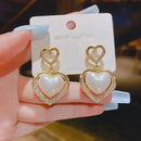 2023 New Trend Pearl Women's Long Earrings White Round Pearl Wedding Pendant Earrings Korean Fashion Jewelry Earrings - haalish