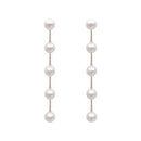 2023 New Trend Pearl Women's Long Earrings White Round Pearl Wedding Pendant Earrings Korean Fashion Jewelry Earrings - haalish