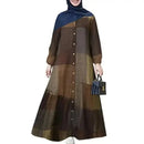 2023 Women's Long Sleeve Cotton Dress Muslim Clothing Middle East Splicing Kaftan Long Skirt Female Clothing - haalish