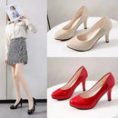 2024 High Heels Shoes Women White Wedding Shoes Thick High Heels Fashion Party Pumps Footwear Yellow Red Big Size 35-41 - haalish