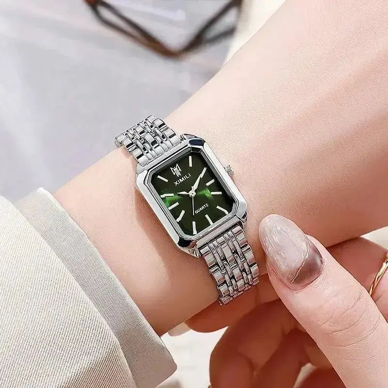 2024 Hot Brand Stainless Steel Strap Watch Women Luxury Gift Quartz Wristwatch Student Fashion Simple Square Quartz Watches - haalish