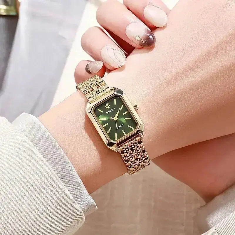 2024 Hot Brand Stainless Steel Strap Watch Women Luxury Gift Quartz Wristwatch Student Fashion Simple Square Quartz Watches - haalish