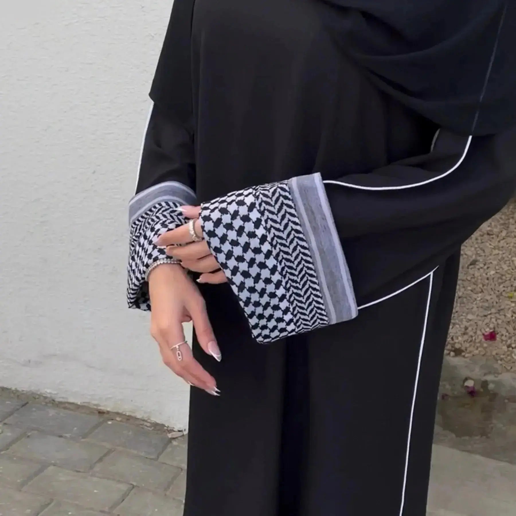 2024 Latest Panestine Kefiyyeh Printed Abaya Ramadan Eid Closed Abaya Dubai Women Muslim Dress Modest Islamic Clothing Robes - haalish