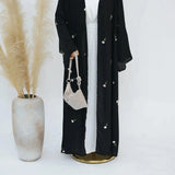 2024 New Black Embroideried Kimono Cardigan Abaya Dubai Luxury Muslim Kaftan Abayas For Women Turkish Islamic Clothing Outfit