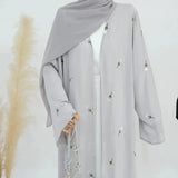 2024 New Black Embroideried Kimono Cardigan Abaya Dubai Luxury Muslim Kaftan Abayas For Women Turkish Islamic Clothing Outfit