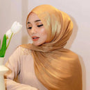 2024 New Design Bonnet Satin Glitter Hijabs Scarf Polyester Head Wrap Turban Femme Musulman De Luxe - haalish