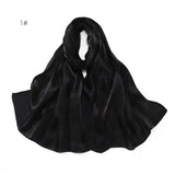 2024 New Design Bonnet Satin Glitter Hijabs Scarf Polyester Head Wrap Turban Femme Musulman De Luxe