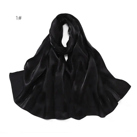 2024 New Design Bonnet Satin Glitter Hijabs Scarf Polyester Head Wrap Turban Femme Musulman De Luxe