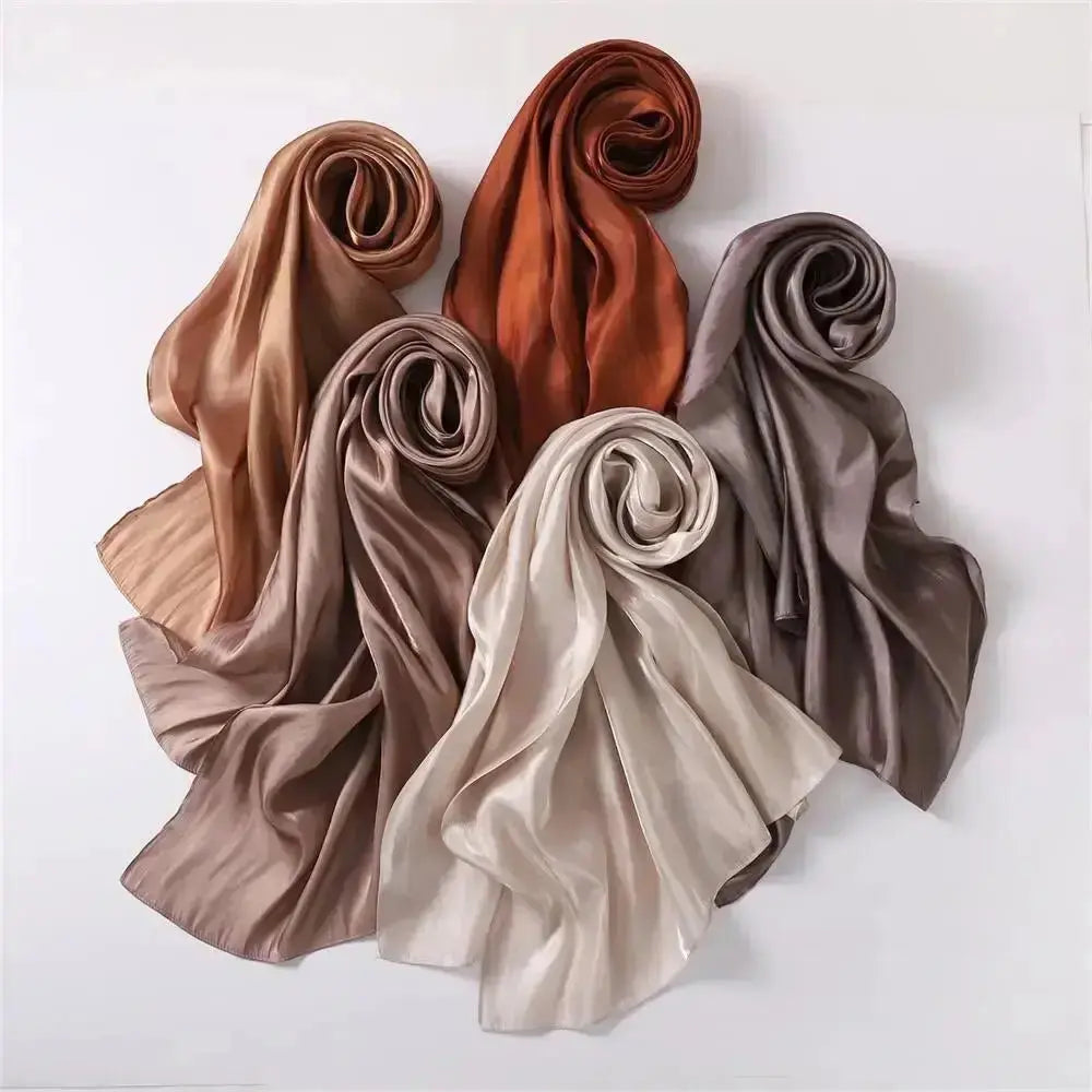 2024 New Design Bonnet Satin Glitter Hijabs Scarf Polyester Head Wrap Turban Femme Musulman De Luxe - haalish