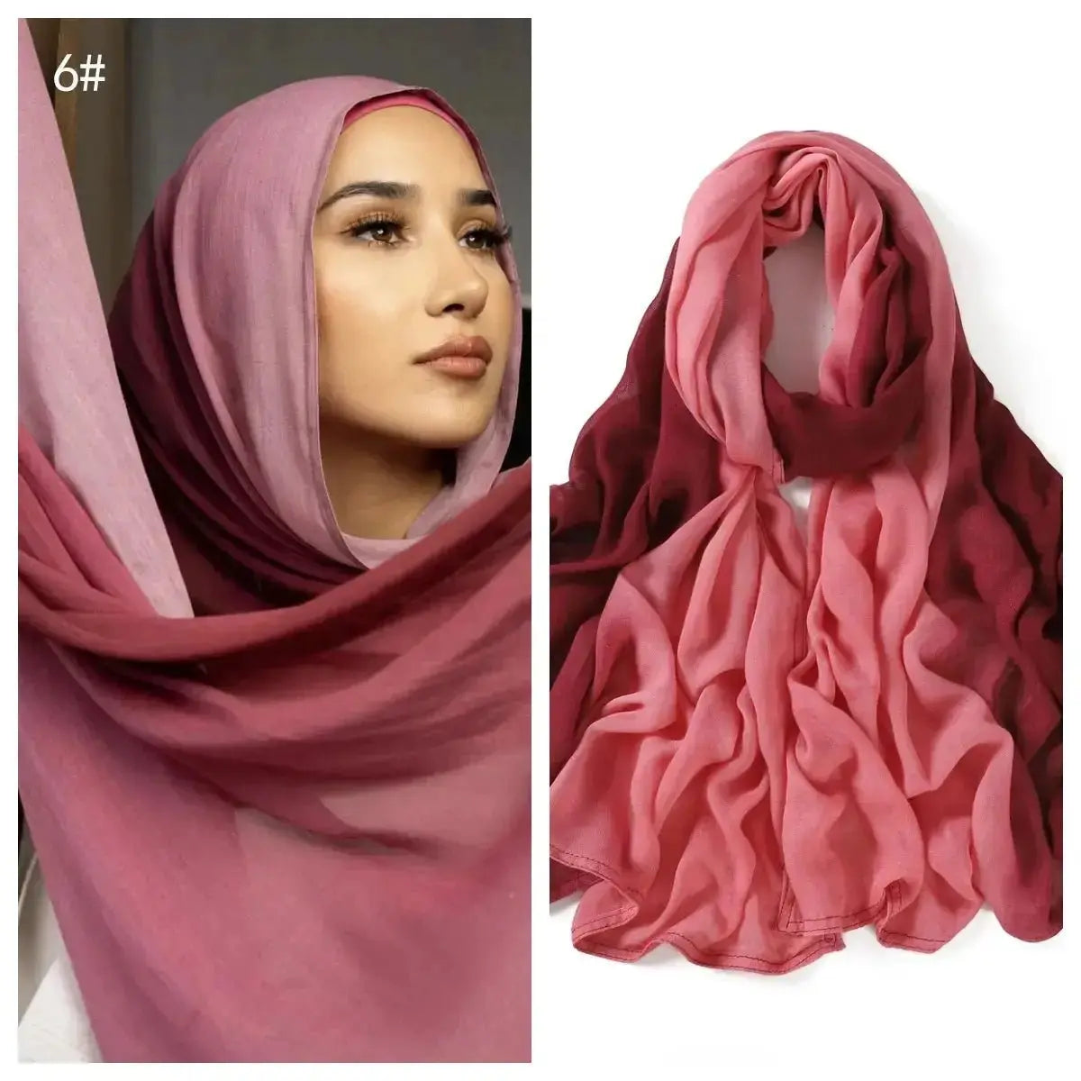 2024 New Design Gradiente Big Size Hijab Scarf High Quality Soft Viscose Shawls Headscarf for Muslim Woman Islamic Long Bandanas