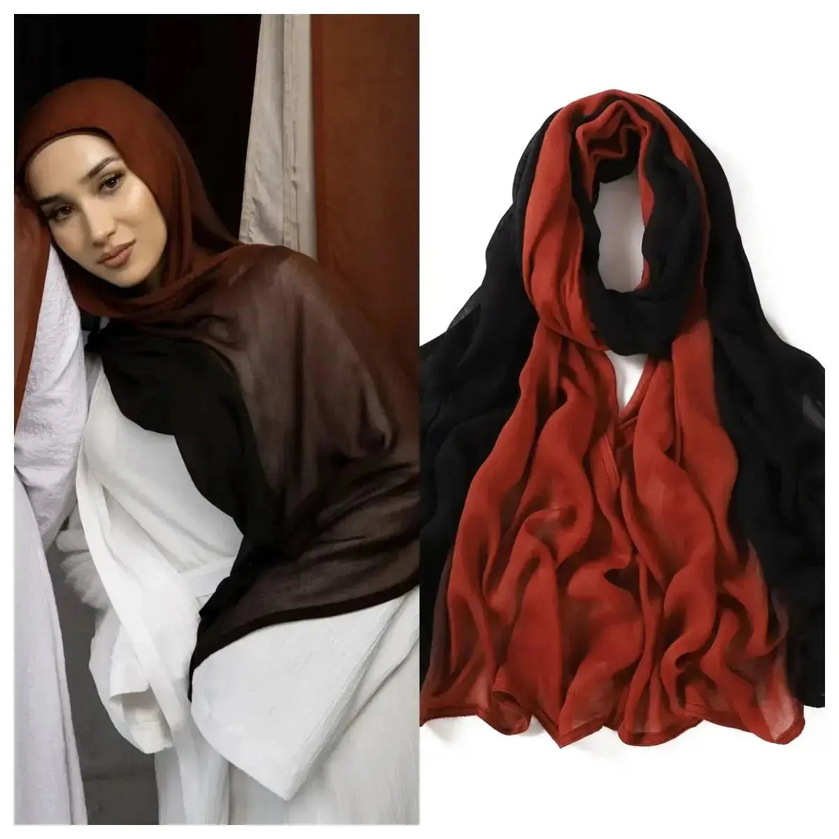 2024 New Design Gradiente Big Size Hijab Scarf High Quality Soft Viscose Shawls Headscarf for Muslim Woman Islamic Long Bandanas