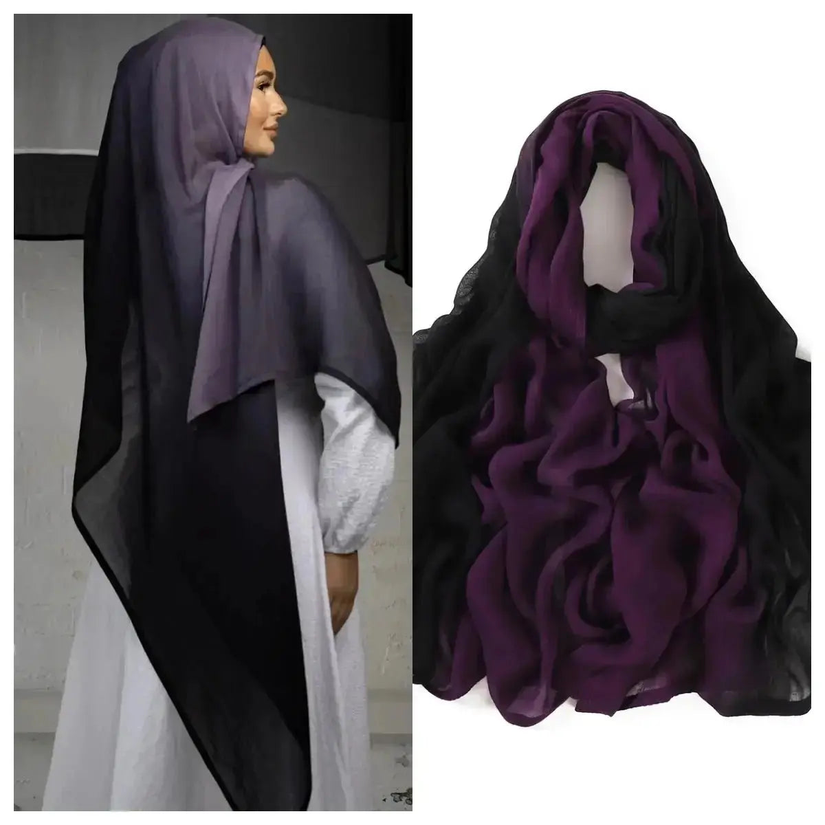 2024 New Design Gradiente Big Size Hijab Scarf High Quality Soft Viscose Shawls Headscarf for Muslim Woman Islamic Long Bandanas