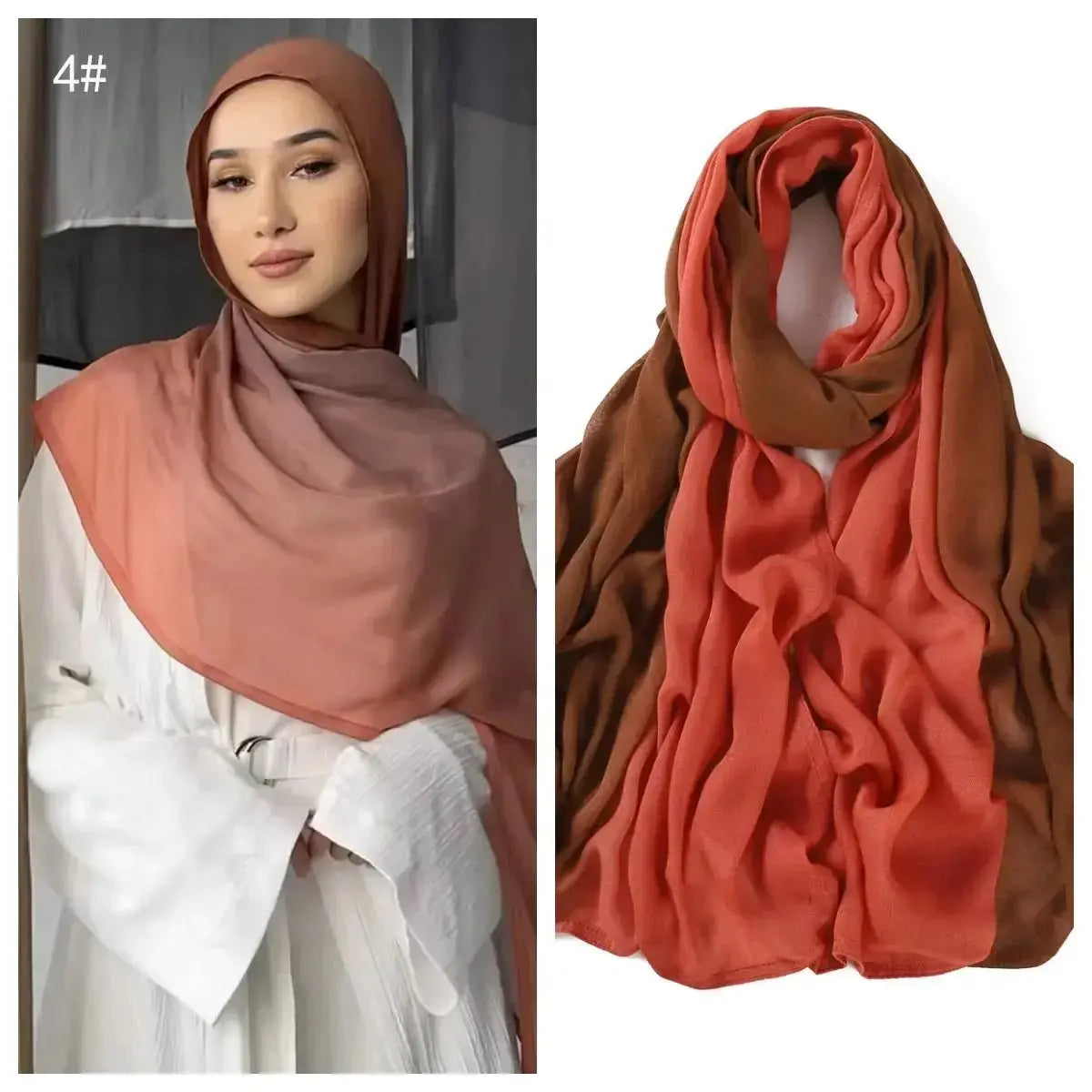 2024 New Design Gradiente Big Size Hijab Scarf High Quality Soft Viscose Shawls Headscarf for Muslim Woman Islamic Long Bandanas