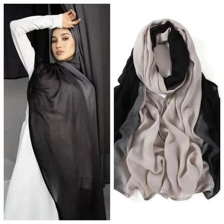 2024 New Design Gradiente Big Size Hijab Scarf High Quality Soft Viscose Shawls Headscarf for Muslim Woman Islamic Long Bandanas