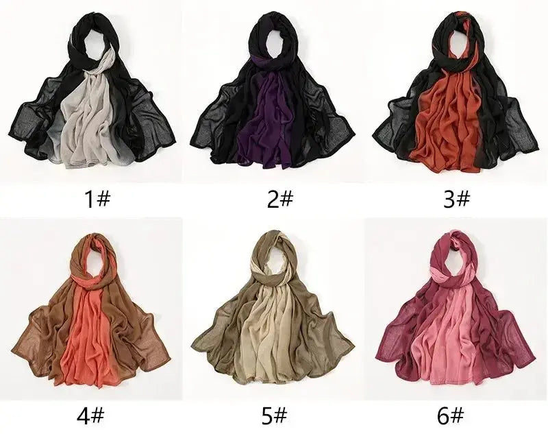 2024 Premium Gradient Rayon Modal Hijabs Cotton Hijab Scarf for Women Big Size Wraps and Shawls Musulman Headband Islamic Turban