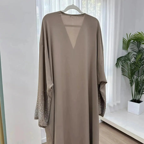 2024 Saudi Arabia Pearl Muslim Modest Cardigan for Women Eid Dubai Kimono Abaya Dress Luxury Islam Turkey Party Coat Clothing