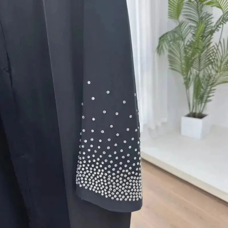 2024 Saudi Arabia Pearl Muslim Modest Cardigan for Women Eid Dubai Kimono Abaya Dress Luxury Islam Turkey Party Coat Clothing