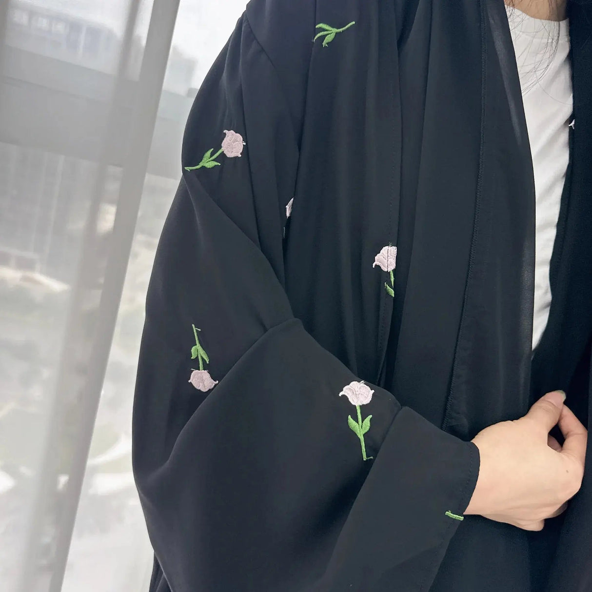 2024 New Black Embroideried Kimono Cardigan Abaya Dubai Luxury Muslim Kaftan Abayas For Women Turkish Islamic Clothing Outfit - haalish