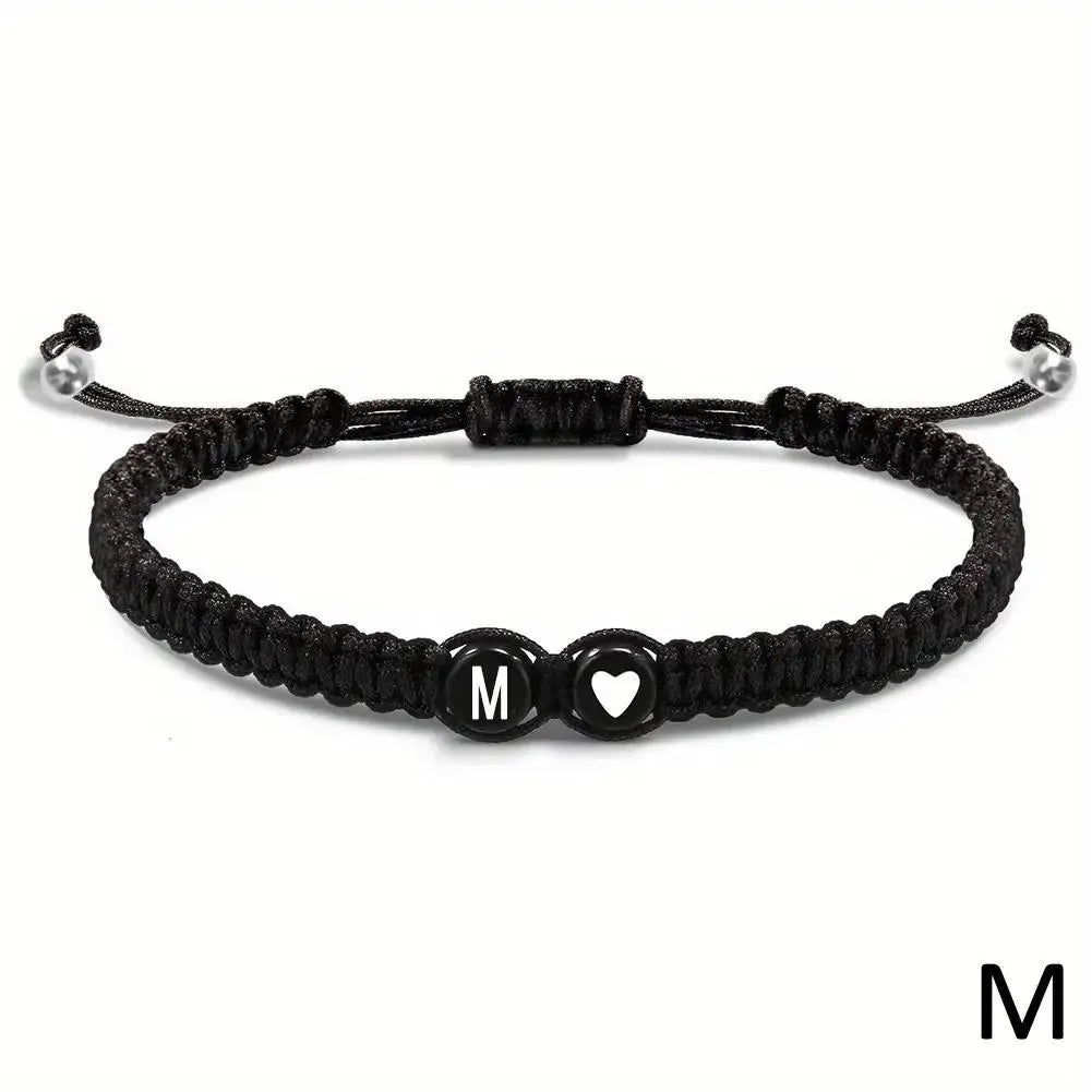 26 Letters Initial Heart Bracelets Handmade Adjustable A - Z Name Braided Bracelets For Women Men Friendship Jewelry Gifts - haalish