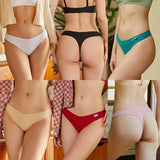 5Pcs Women Cotton Waffle Style G-string Panties Ladies Soft Thongs Female S-XL Low-Rise T-Back Panties Bikini Underwear 2024