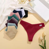 5Pcs Women Cotton Waffle Style G-string Panties Ladies Soft Thongs Female S-XL Low-Rise T-Back Panties Bikini Underwear 2024