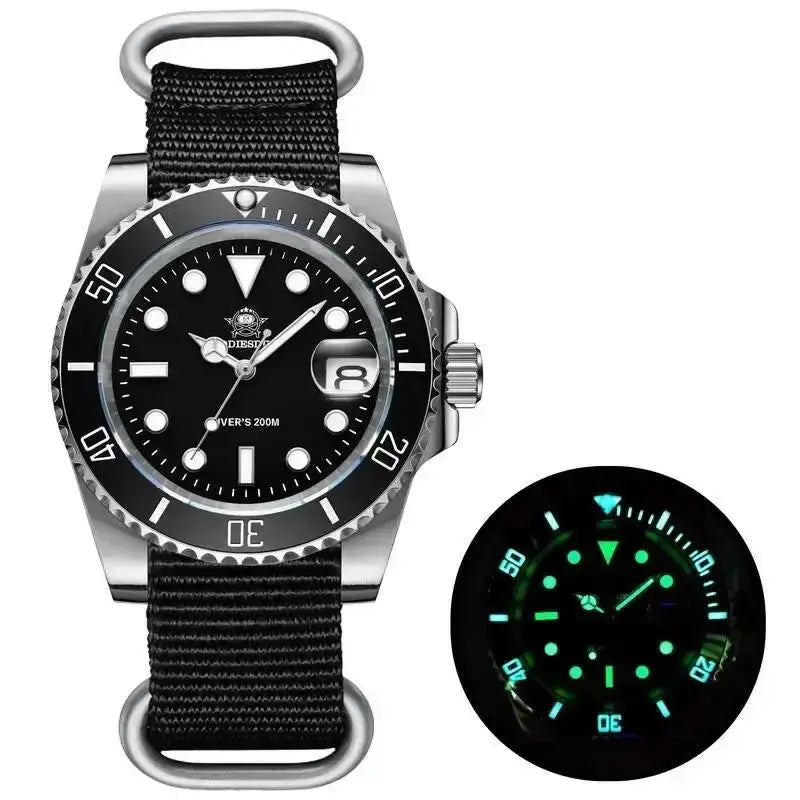 ADDIESDIVE Fashion Watch Stainless Steel Diver Watch 200M C3 Super Luminous Sport Luxury Watch reloj hombre Quartz Men Watch