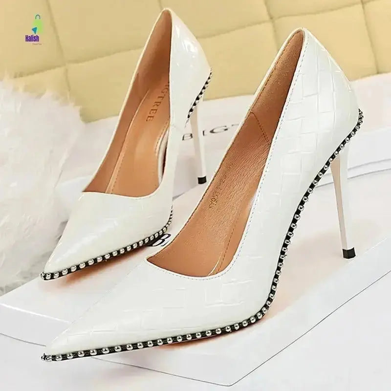 BIGTREE Rivet Stiletto High Heels