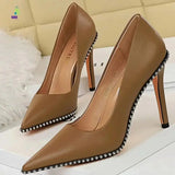 BIGTREE Rivet Stiletto High Heels