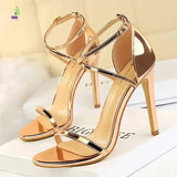 BIGTREE Shoes Buckle Strap High Heels