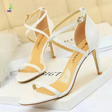 BIGTREE Shoes Buckle Strap High Heels