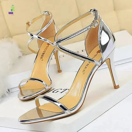 BIGTREE Shoes Buckle Strap High Heels