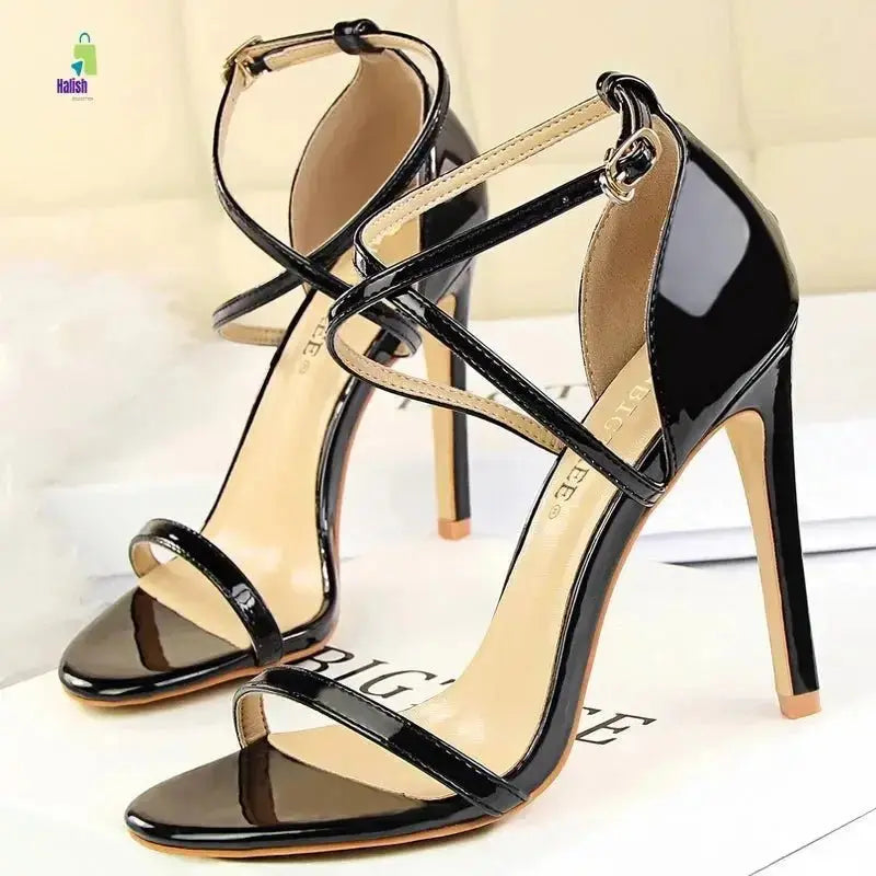 BIGTREE Shoes Buckle Strap High Heels