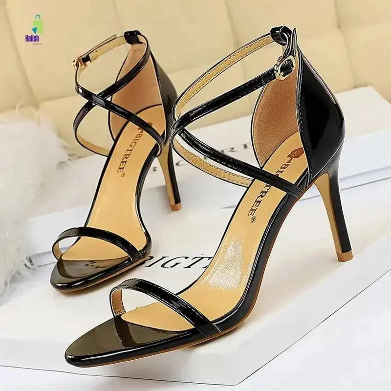 BIGTREE Shoes Buckle Strap High Heels