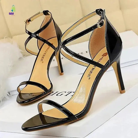 BIGTREE Shoes Buckle Strap High Heels