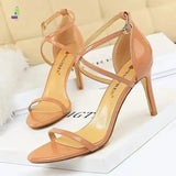 BIGTREE Shoes Buckle Strap High Heels