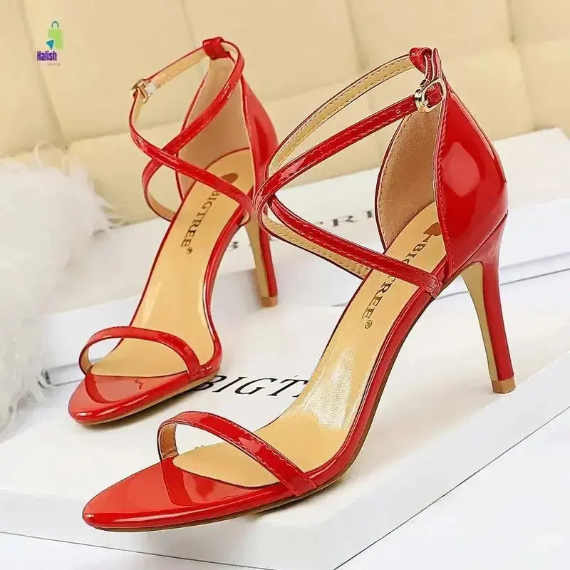 BIGTREE Shoes Buckle Strap High Heels