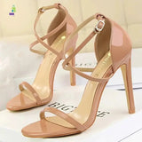 BIGTREE Shoes Buckle Strap High Heels