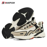 Baasploa Lightweight Running Shoes For Men's Designer Leather Casual Sneakers Lace Up Male Outdoor Sports Shoes Tennis