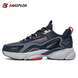 Baasploa Lightweight Running Shoes For Men's Designer Leather Casual Sneakers Lace Up Male Outdoor Sports Shoes Tennis