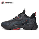 Baasploa Lightweight Running Shoes For Men's Designer Leather Casual Sneakers Lace Up Male Outdoor Sports Shoes Tennis