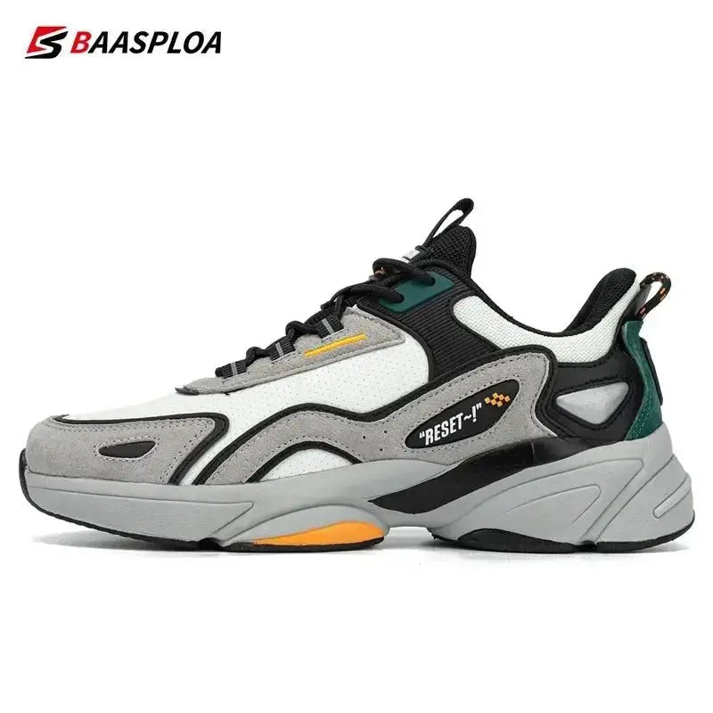 Baasploa Lightweight Running Shoes For Men's Designer Leather Casual Sneakers Lace Up Male Outdoor Sports Shoes Tennis