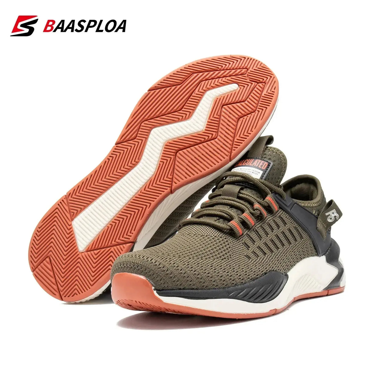 Baasploa Men Running Shoes 2024 Casual Lightweight Breathable Mesh Lace-Up Sneakers Male Outdoor Non-Slip Sports Tennis Shoes